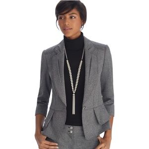 White House Black Market Double Peplum Gray Blazer